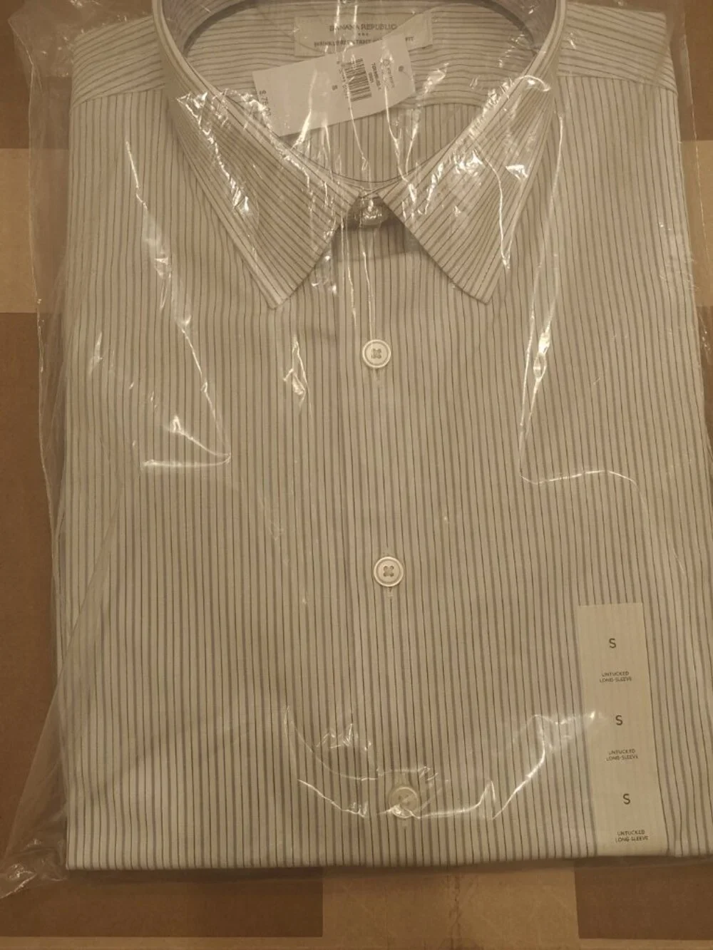 3 Banana Republic untucked dress shirt S pink blue white slim stretch spandex